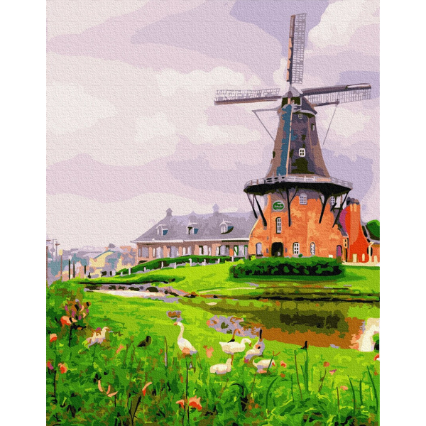 Картина по номерам Пейзажі - Млин на окраїні