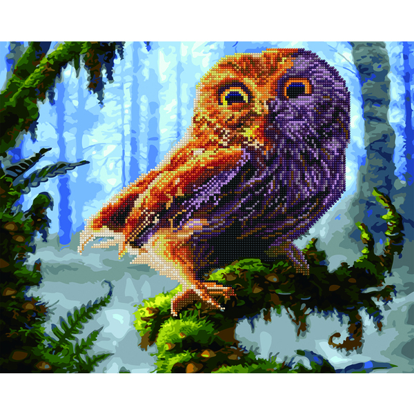 Комбінована алмазна мозаїка - Сова