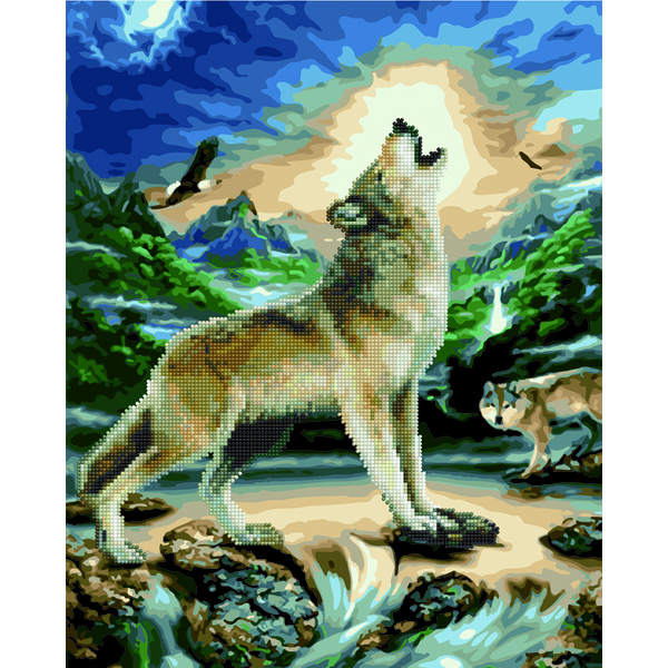 Комбінована алмазна мозаїка - Вовчий вий