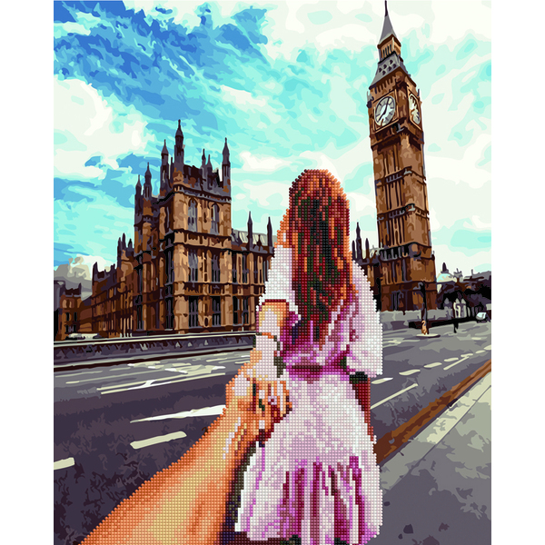Комбінована алмазна мозаїка - Слідуй за мною в Лондоні