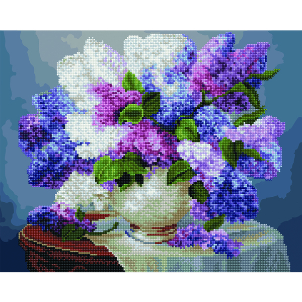 Комбінована алмазна мозаїка - Бузковий букет