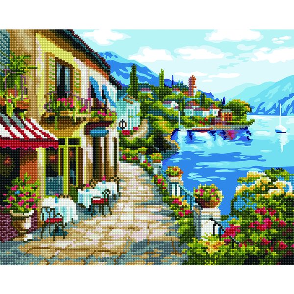 Комбінована алмазна мозаїка - Набережна біля гір