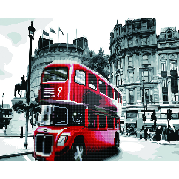 Комбінована алмазна мозаїка - Автобус Лондона
