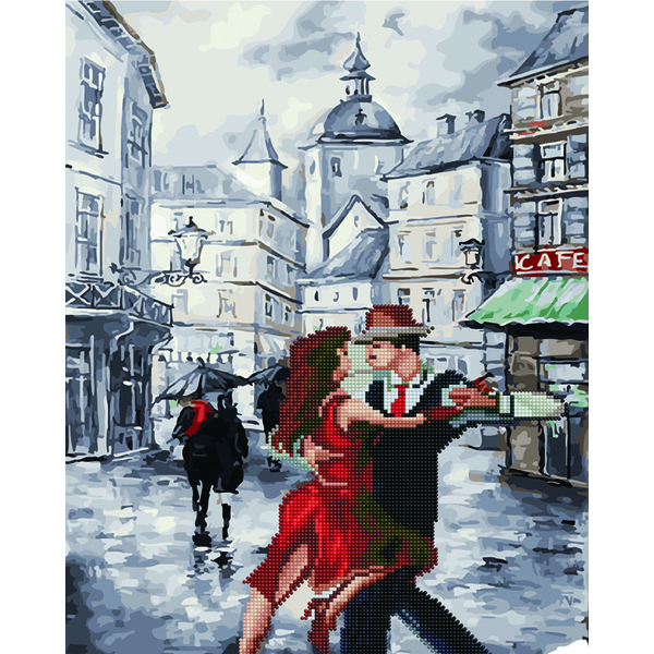 Комбінована алмазна мозаїка - Запальний танець з Марго