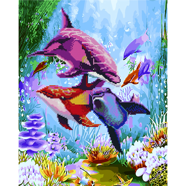 Комбінована алмазна мозаїка - На дні морському