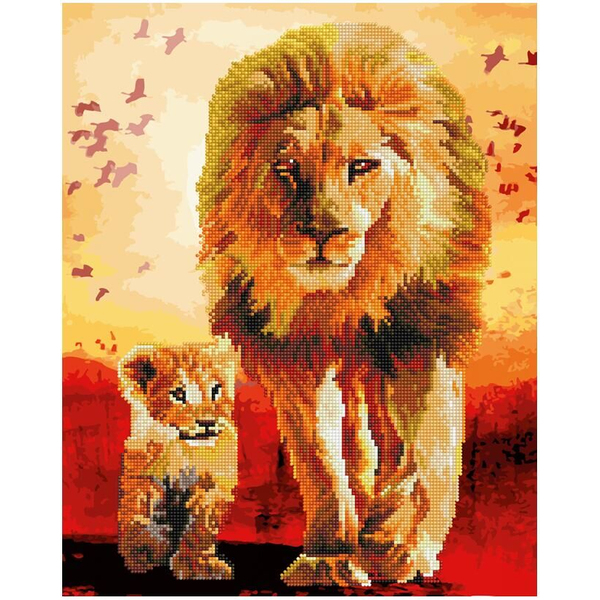 Комбінована алмазна мозаїка - Прогулянка по Савані