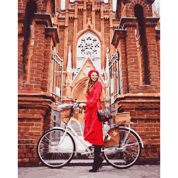 Картина по номерам Люди на картинах - Дівчина в червоному плащі