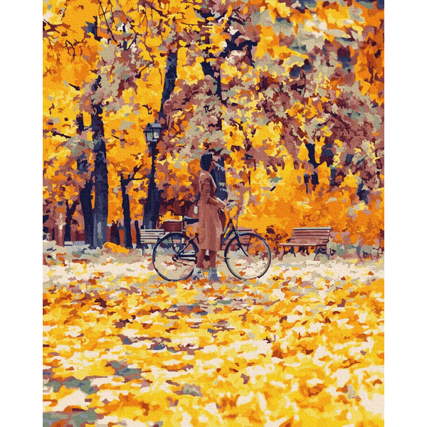 Картина по номерам Природа - Велопрогулянка осіннім парком