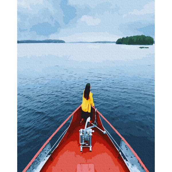 Картина по номерам Авторські колекції - Дівчина на катері