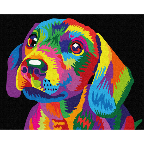 Картина по номерам Поп Арт - Веселковий пес