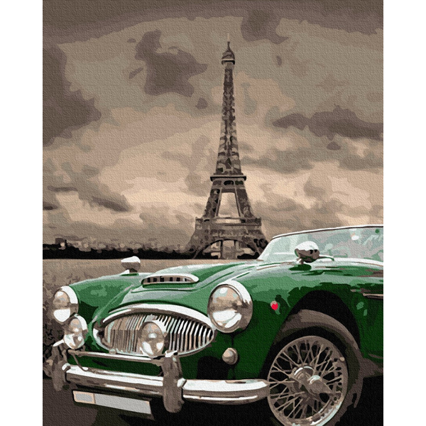 Картина по номерам Города - Зелене ретро на вулицях Парижу
