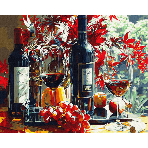 Картина по номерам Квіти - Багряне вино