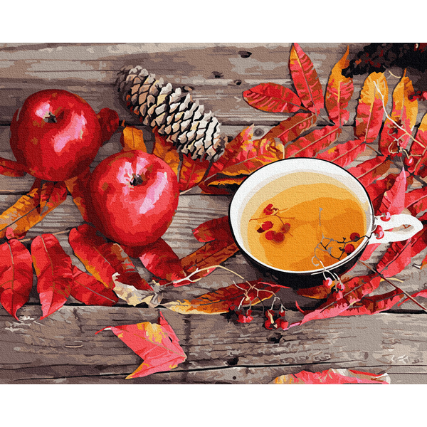 Картина по номерам Натюрморти - Чай з осінніми дарами