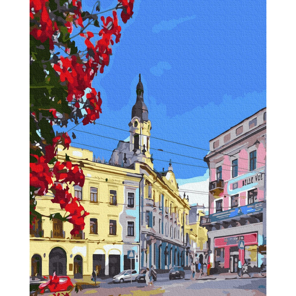 Картина по номерам Українські міста та ландшафти - Чернівці. Центральна площа