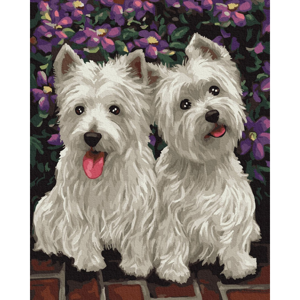 Картина по номерам Тварини, птахи та риби - Веселі собачки