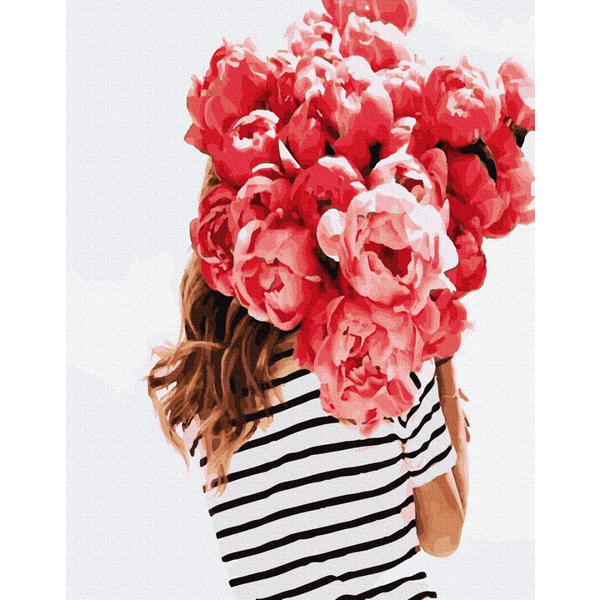 Картина по номерам Преміум картини - В обіймах піонів