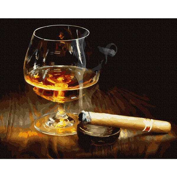 Картина по номерам Преміум картини - Коньяк і сигара