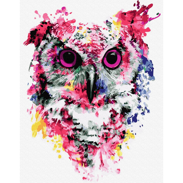 Картина по номерам Преміум картини - Сова в фарбах
