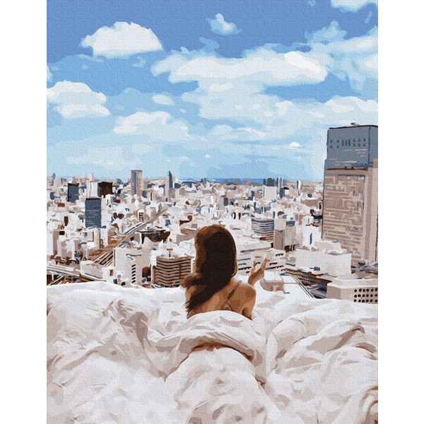 Картина по номерам Преміум картини - Ранок в великому місці