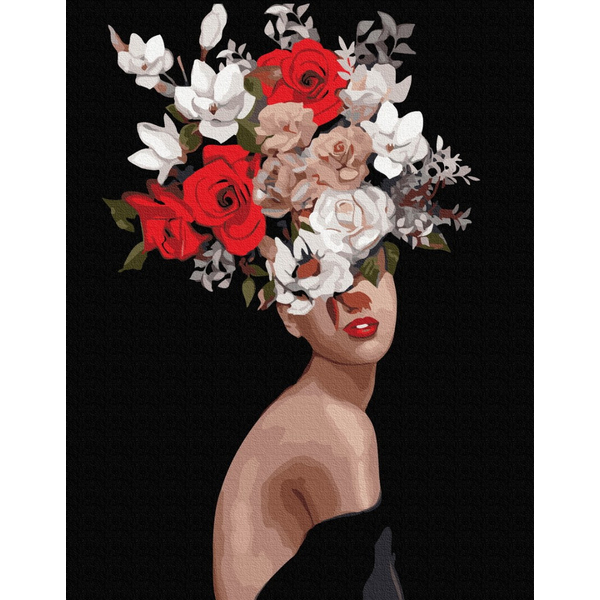 Картина по номерам Преміум картини - Думки в квітах