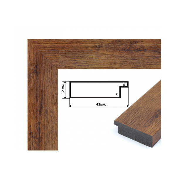 Багетні рами - Багетная рамка (светлое дерево 4 см) 40х50