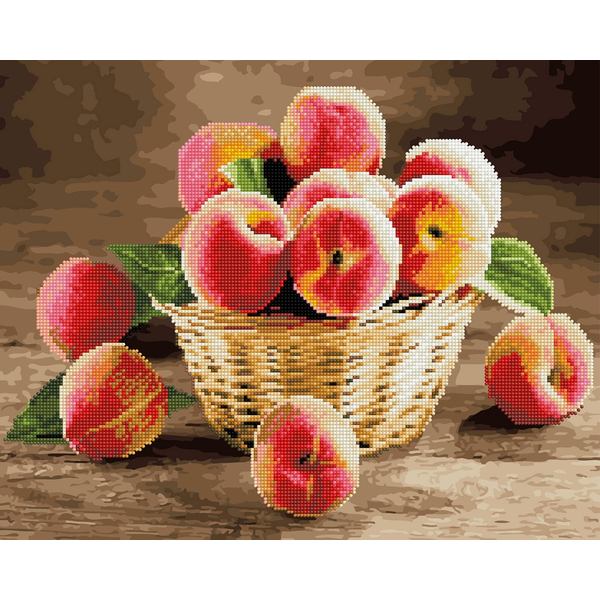 Комбінована алмазна мозаїка - Стиглі персики