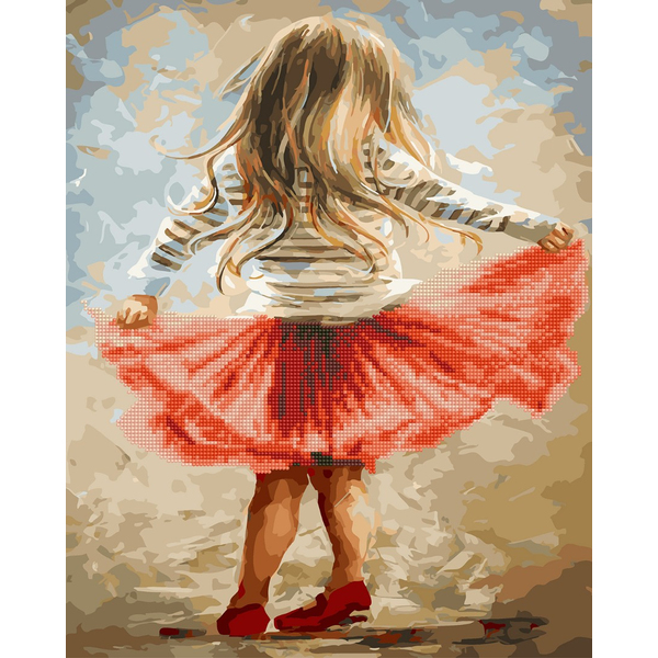 Комбінована алмазна мозаїка - Маленька танцівниця