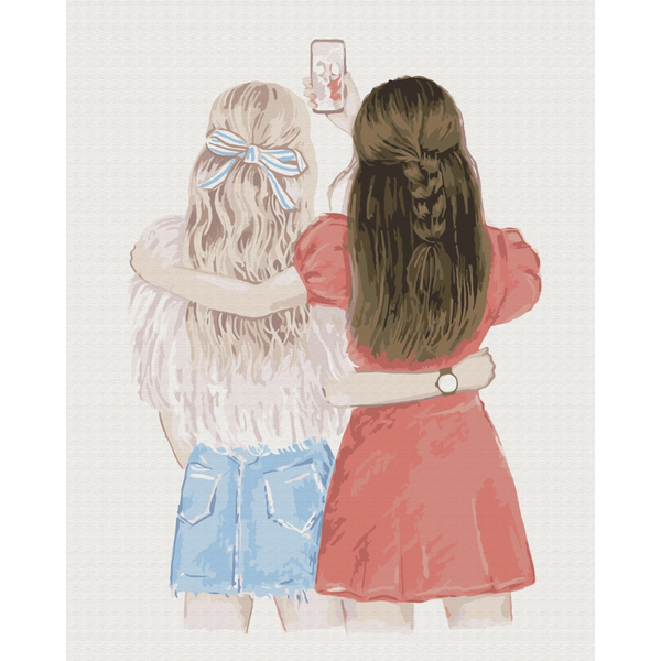 Картина по номерам Для початківців - Селфи подружек