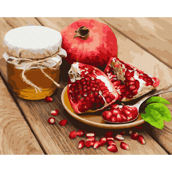 Картина по номерам Натюрморти - Червоний гранат з медом