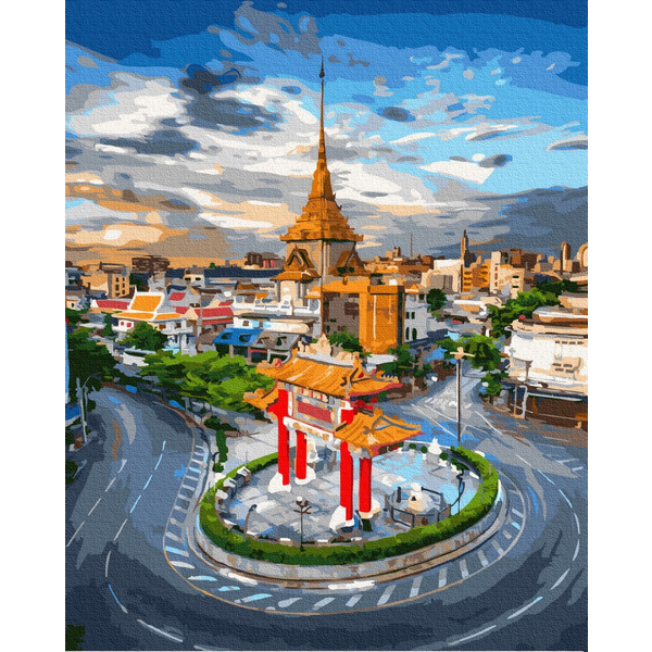 Картина по номерам Города - Світанок в Бангкоці