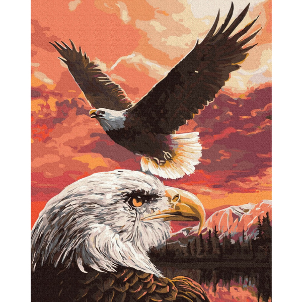 Картина по номерам Тварини, птахи та риби - Політ орлів