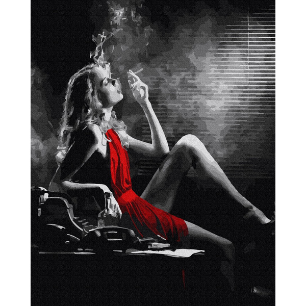 Картина по номерам Люди на картинах - Жінка  в червоному