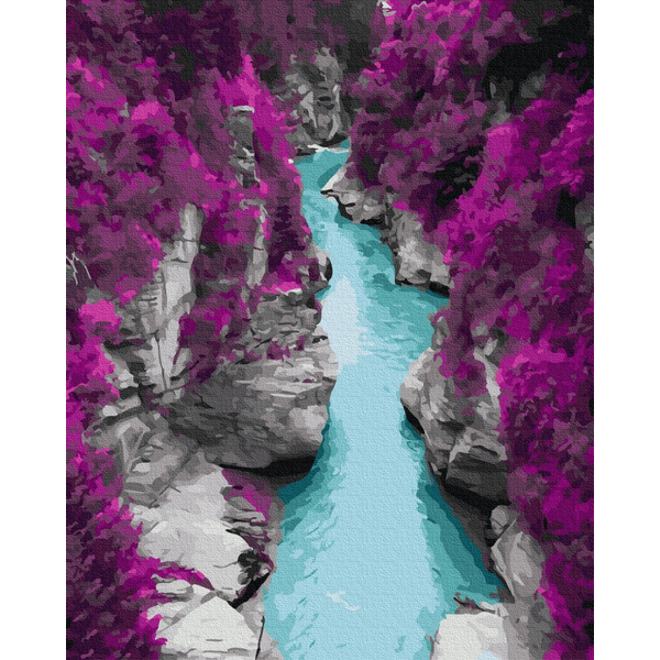 Картина по номерам Природа - Блакитні води в скелях