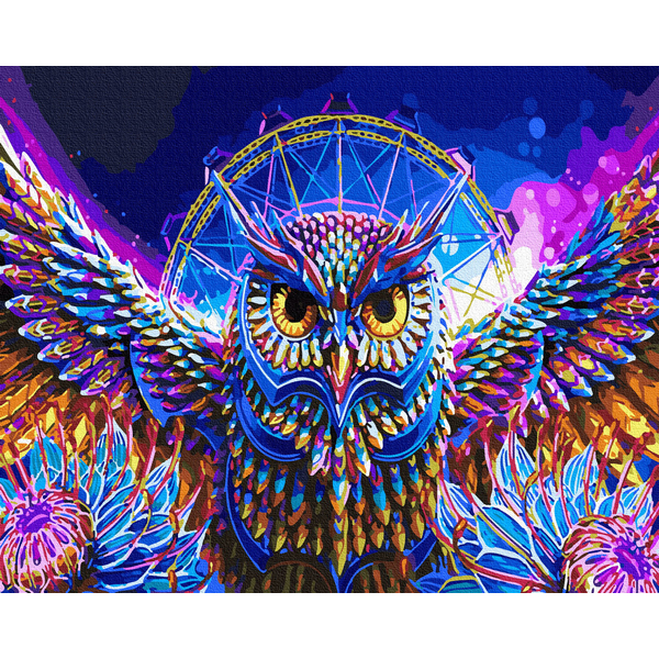 Картина по номерам Поп Арт - Барвиста сова