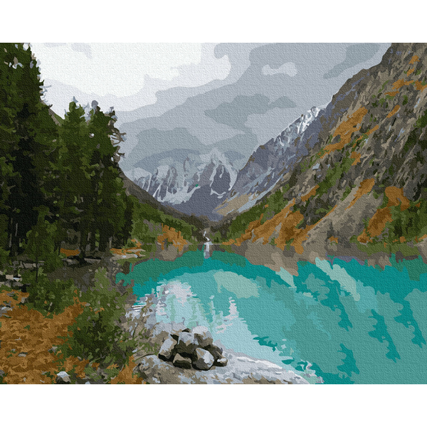 Картина по номерам Природа - Вид на гірське озеро