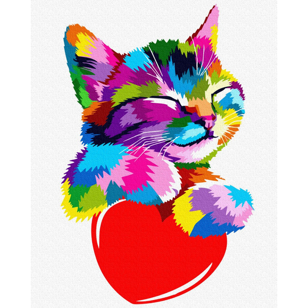 Картина по номерам Поп Арт - Котик в стилі поп-арт