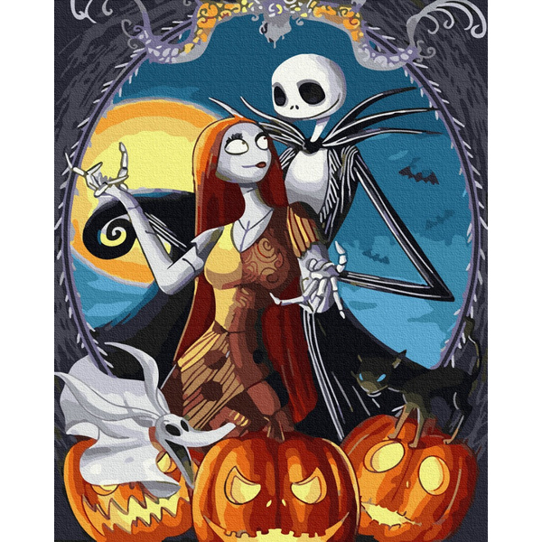 Картина по номерам Мультфільми, комікси, аніме - Страхітливе кохання Джека і Саллі