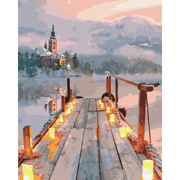 Картина по номерам Пейзажі - Романтика зимового вечора