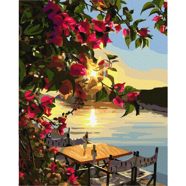 Картина по номерам Пейзажі - Захід сонця на причалі