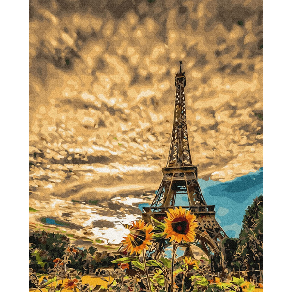 Картина по номерам Города - Соняшники біля Ейфелевої вежі