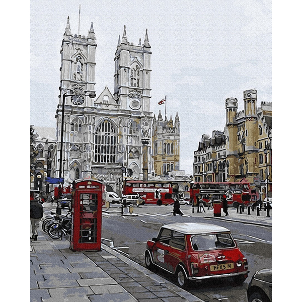 Картина по номерам Города - Вулиця біля Вестмінстерського абатства