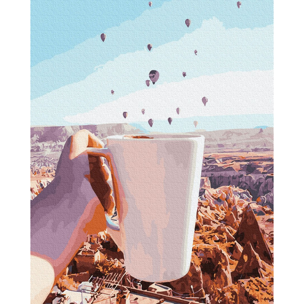 Картина по номерам Пейзажі - Ранкова кава в Каппадокії