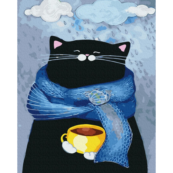 Картина по номерам Для початківців - Осінній кіт