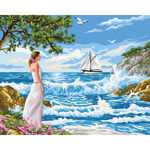 Картина по номерам Люди на картинах - Очікування біля моря