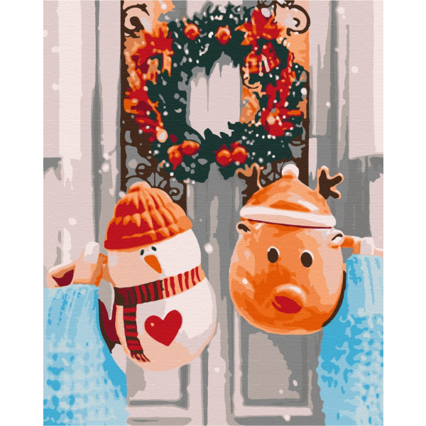 Картина по номерам Затишок, зима, Новий рік, Різдво - Різдвяний ранок