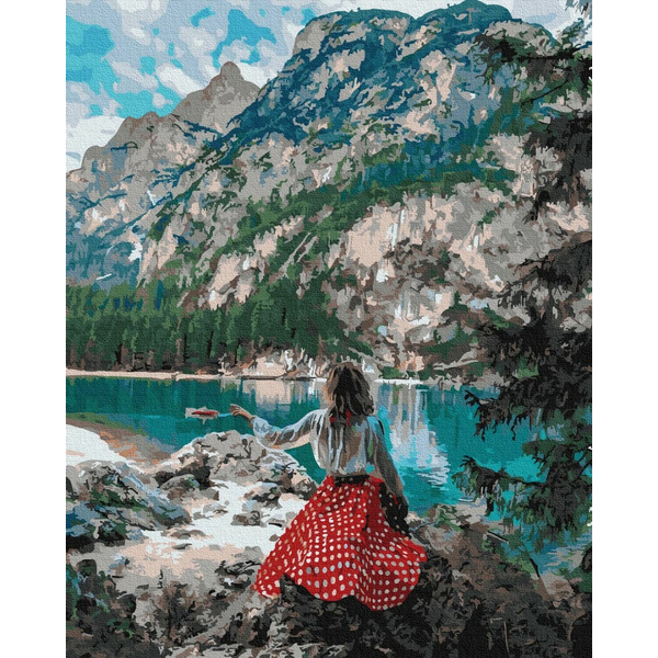 Картина по номерам Авторські колекції - Мандрівниця біля озера