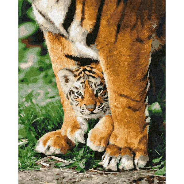 Картина по номерам Тварини, птахи та риби - Тигреня в могучих лапах