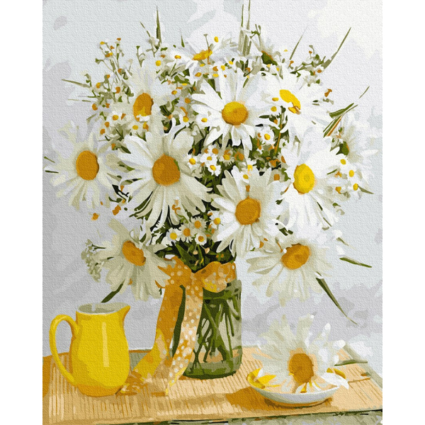Картина по номерам Квіти - Букет яскравих ромашок