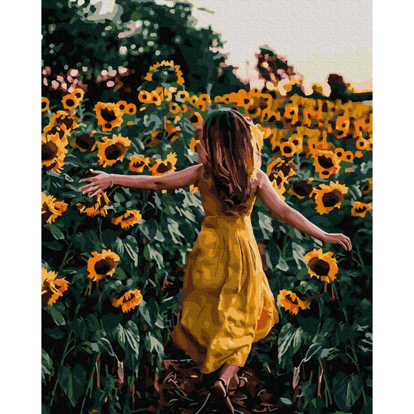 Картина по номерам Люди на картинах - Прогулянка в соняшниках