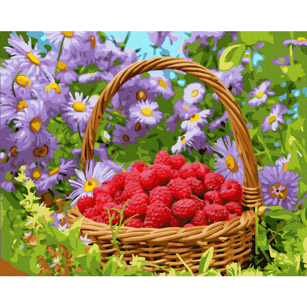 Картина по номерам Натюрморти - Корзинка стиглих малин